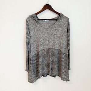 Grey Lightweight Hooded Tunic Sweater